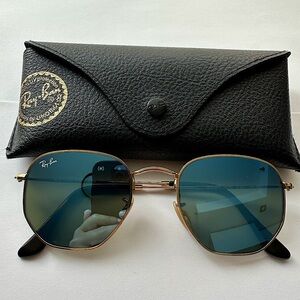 Ray-Ban Hexagon (RB3548) Sunglasses with Blue Flash Lenses